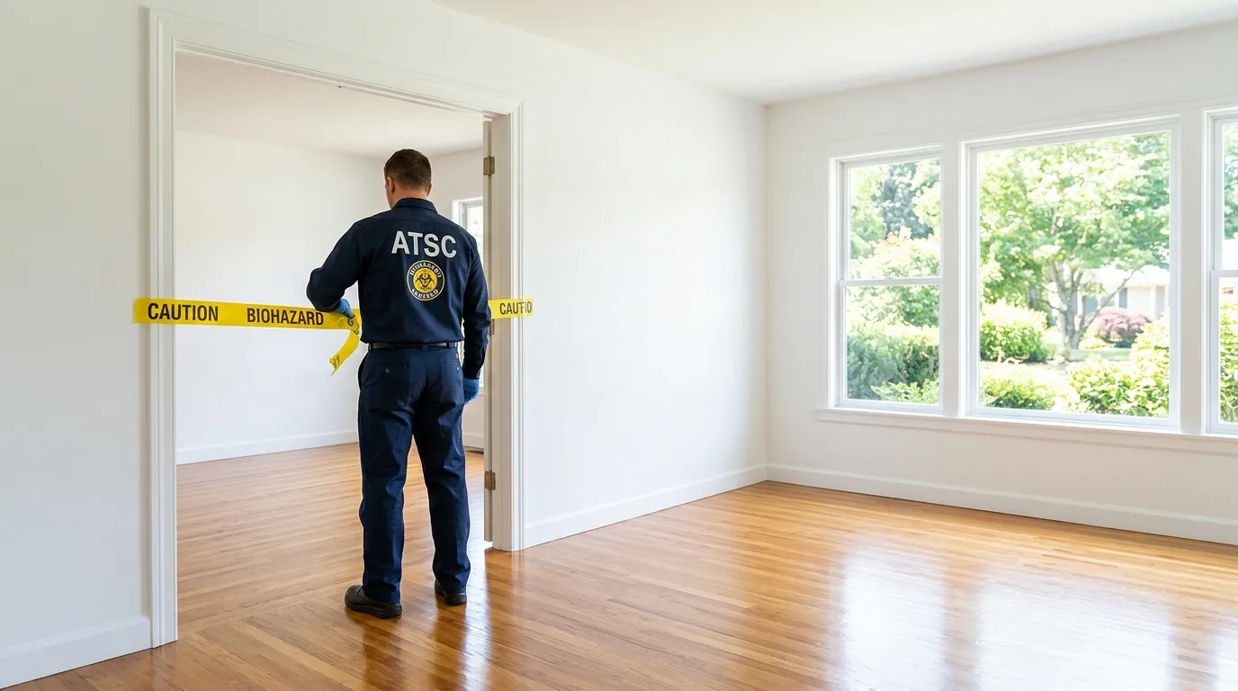 Certified biohazard cleanup crew performing Decomposition Cleanup in Lyndhurst